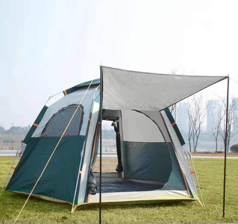 Cheap Goat Tents Outdoor Camping Tent Portable Folding Quick open Automatic Picnic Sunscreen Camping Hexagonal Mountaineering Rainproof Tent   